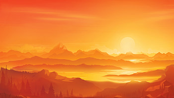 Orange Landscape Morning Minimal , morning, minimalism, minimalist, artist, artwork, digital-art, deviantart HD wallpaper