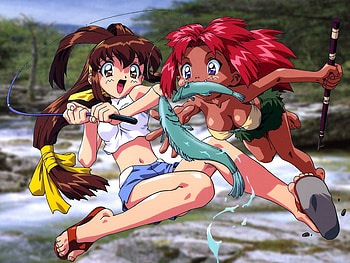 girls fight for fish,Battle Athletes, girls fight for fish, battle athletes HD wallpaper