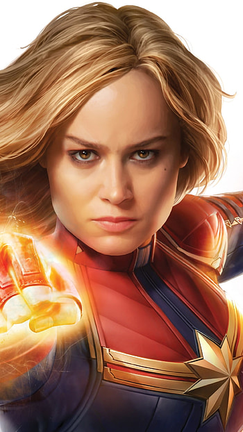 Brie Larson, Captain Marvel HD phone wallpaper
