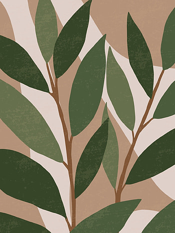 Botanical contemporary wall art poster. Tropical Foliage line art drawing with abstract shape.Boho Abstract Plant Art design for print, cover, , Mid century Minimal and natural wall art. Vector illustration 2367791 Vector Art HD phone wallpaper