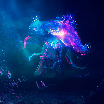 Art, Jellyfish, Glow, Underwater World, Fairy, Fabulous HD phone wallpaper