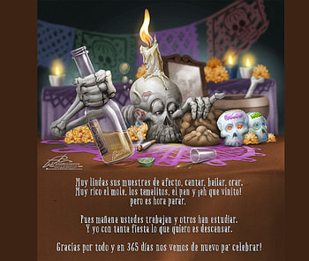 Dia de los muertos se gasto, halloween, pink, fantasy, skull, funny, card, martin mariano hernandez tena HD wallpaper