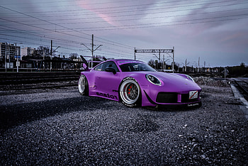 Purple Porsche 992, porsche-992, porsche, cars, behance, purple HD wallpaper