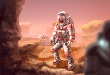 Astronaut In Mars, astronaut, artist, artwork HD wallpaper