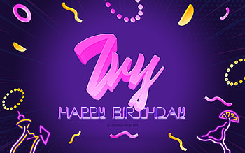 Happy Birtay Ivy, , Purple Party Background, Ivy, creative art, Happy Ivy birtay, Ivy name, Ivy Birtay, Birtay Party Background HD wallpaper