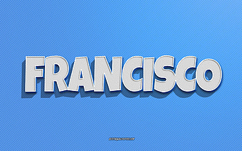 Francisco, blue lines background, with names, Francisco name, male names, Francisco greeting card, line art, with Francisco name HD wallpaper