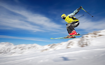 Sports sky snow, jumping, snowboarding, ski HD wallpaper