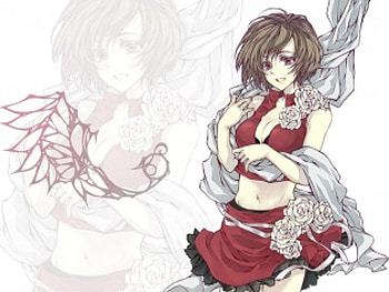 Meiko, anime, veil, white rose, vocaloid, beauty HD wallpaper