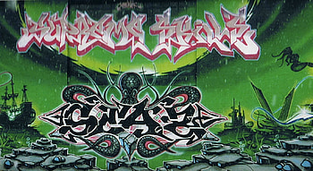 Under water dream, color, graffiti, face, wall, spray HD wallpaper