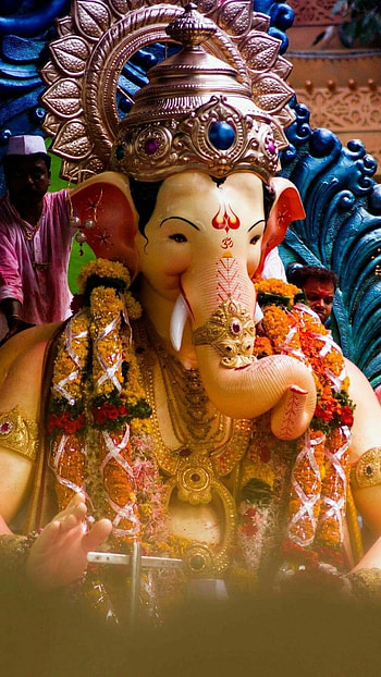 Ganesh , Laalbaugh Cha Raja, lord ganesh HD phone wallpaper