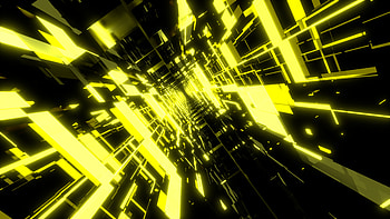 Dark Yellow Tunnels in 3d, dark, black, yellow, bright, light, Abstract, 3D, abstract black HD wallpaper