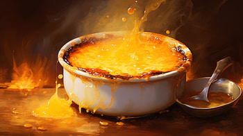 Flaming Crème Brûlée - Gourmet Dessert Background, food, crème brûlée HD wallpaper