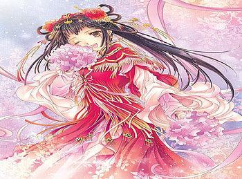 Oriental Girl, pink, orginal, flowers, girl, oriental HD wallpaper