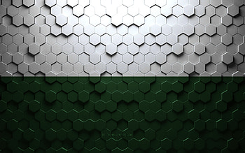 Flag of Saxony, honeycomb art, Saxony hexagons flag, Saxony, 3d hexagons art, Saxony flag HD wallpaper