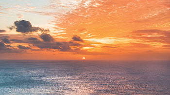 Sunset At Edge Of Ocean , sunset, ocean, nature HD wallpaper
