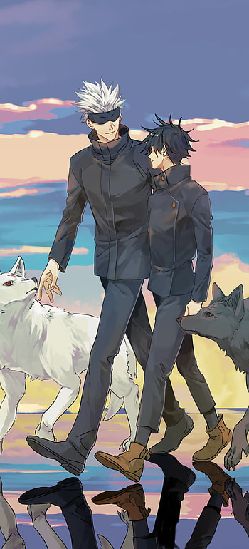 Twilight Stroll — Satoru Gojo & Megumi Fushiguro | Jujutsu Kaisen, Satoru Gojo, Megumi Fushiguro, Anime, Jujutsu Kaisen HD phone wallpaper