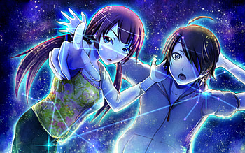 Bake monogatar, graphics, stars, anime, fantasy HD wallpaper