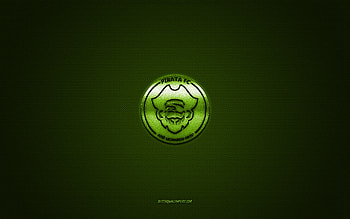 Pirata FC, Peruvian football club, green logo, green carbon fiber background, Liga 1, football, Peruvian Primera Division, Chiclayo, Peru, Pirata FC logo HD wallpaper