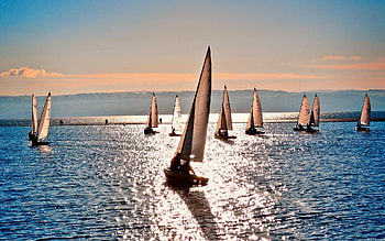 Nature, Sea, Sun, Reflection, Day, I See, Clear, Sailboats HD wallpaper