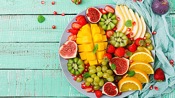 Colorful fruit salad, Fresh and vibrant, Healthy refreshment, Wholesome dish HD wallpaper