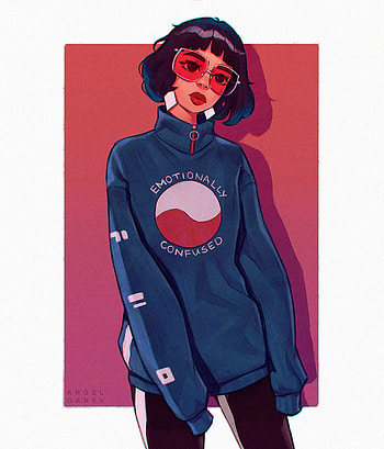 Art, Girl, Style, Glasses, Spectacles HD phone wallpaper