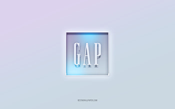 Gap logo, white background, Gap 3d logo, 3d art, Gap, 3d Gap emblem HD wallpaper