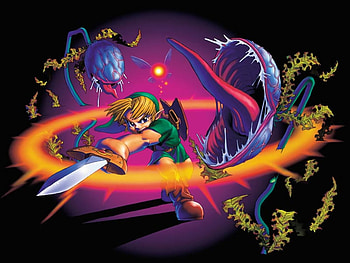 Link!, fighting, sword, plants, link, navi HD wallpaper