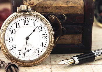 Clock, Miscellanea, Miscellaneous, Beads, Trinket, Vintage, Clock Face, Dial, Pen, Casket HD wallpaper