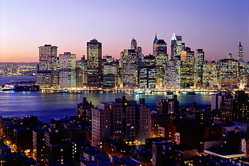 Cities, Rivers, Night, City, Lights, Skyscrapers, New York HD wallpaper