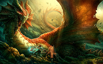 Halfblood Betrayal, sword, fantasy, dragon, cave, assasin, theif HD wallpaper