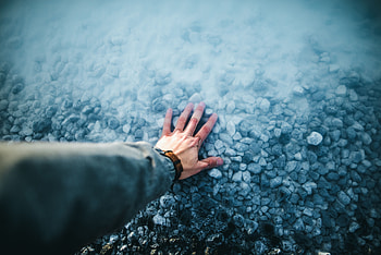 Water, Stones, Hand, Miscellanea, Miscellaneous, Bottom HD wallpaper
