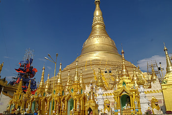 Shwedagon Pagoda, Religious , Night scenery HD wallpaper