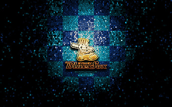 Sydney Blue Sox, glitter logo, ABL, blue checkered background, baseball, australian baseball team, Sydney Blue Sox logo, mosaic art HD wallpaper