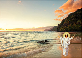 Jesus Christ, the Lord, god, risen, jesus, christ, beach HD wallpaper