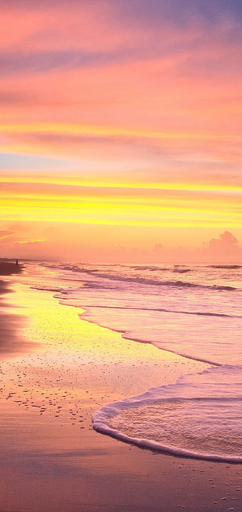 Beach sunrise, Summer HD phone wallpaper