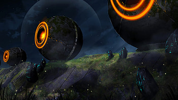 Art, Circles, Ball, Glow HD wallpaper