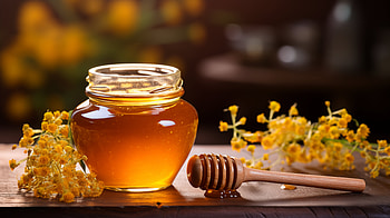 Honey Jar and Dipper, food, honey HD wallpaper