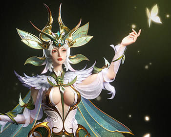 Fantasy girl, girl, fantasy, green, cifangyi, face HD wallpaper