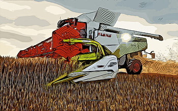 Claas harvester, , vector art, Claas harvester drawing, creative art, Claas harvester art, vector drawing, harvesting, harvester HD wallpaper