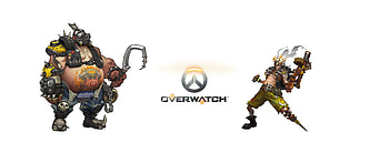 Roadhog's nemesis, Laptop gaming, Overwatch battleground, Urban warfare HD wallpaper