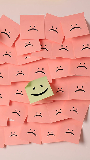 Sad Smile, Pink, Sticky Notes HD phone wallpaper