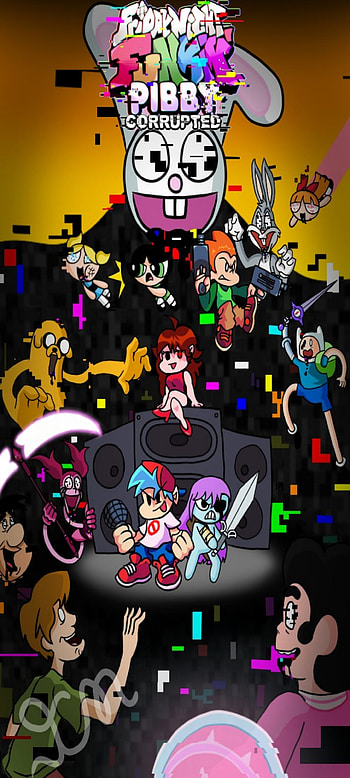 pibby, animada, art, pink, corrupcion, corrupto, fnf HD phone wallpaper