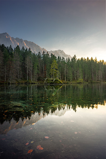 Nature, Trees, Sky, Mountains, Vertex, Lake, Tops HD phone wallpaper