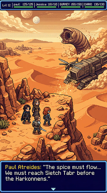 Dune 2021 Pixel - Spice Run on Arrakis, Dune (2021), desert, pixel art, video game HD phone wallpaper