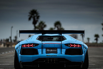 Lamborghini Aventador Rear View, Liberty Walk Cars HD wallpaper