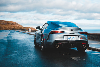 Sports, Toyota, Cars, Road, Car, Machine, Grey, Sports Car, Back View, Rear View, Toyota Supra HD wallpaper