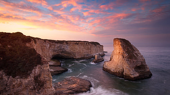 Shark Fin Cove, Davenport, California, nature, cove HD wallpaper