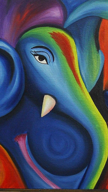 Ganpati , Colorful Painting, shree ganesha HD phone wallpaper