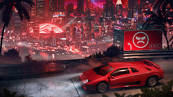 Lamborghini City Cyberpunk , lamborghini, cars, artist, artwork, digital-art, artstation HD wallpaper