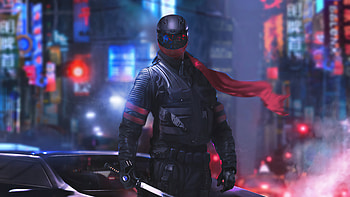 Cyberpunk Warrior , cyberpunk, warrior, sword, artist, artwork HD wallpaper